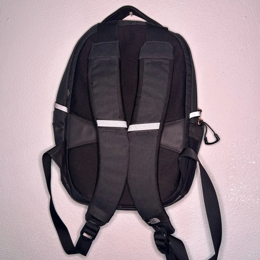 The North Face Black Mini Borealis Backpack with Rose Gold accents - Picture 3 of 3